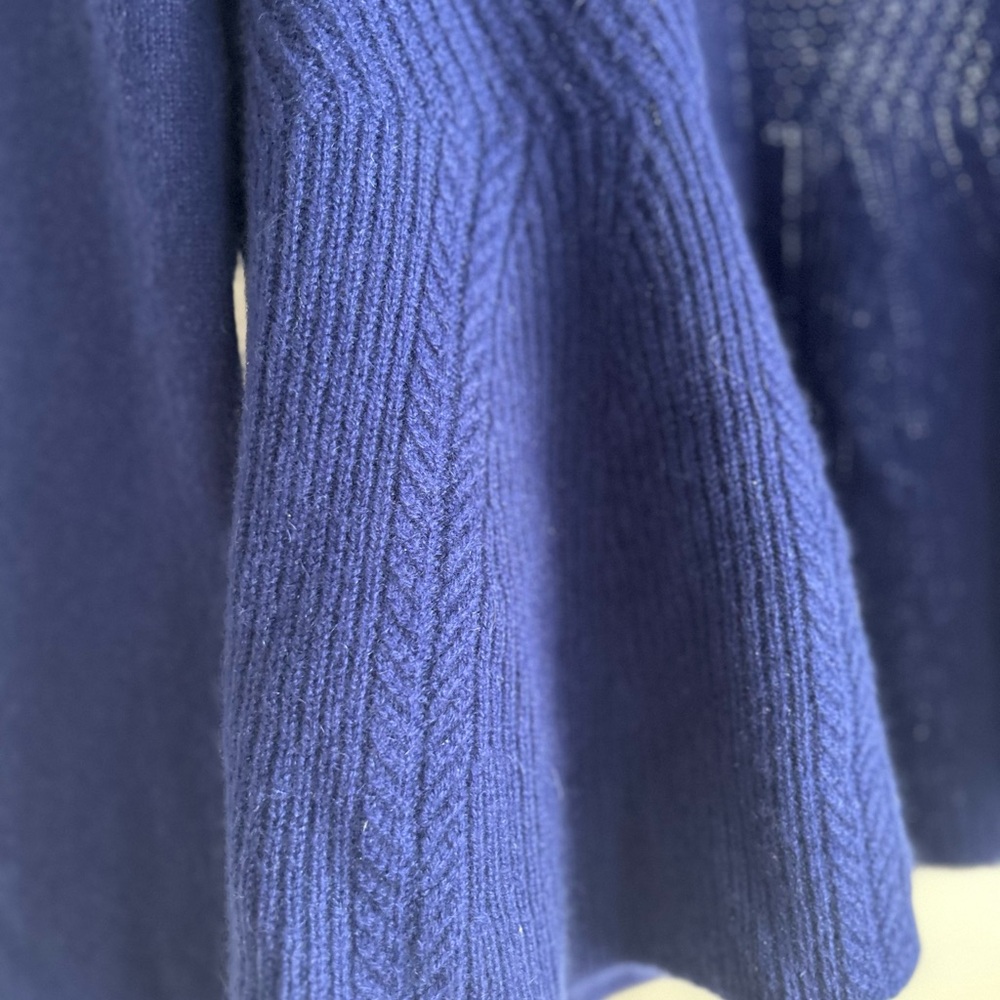 Isaac Mizrahi 100% cashmere Royal Blue Open Cardigan Size L - Picture 13 of 14